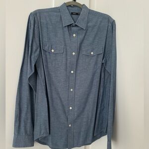 Vince Cotton Linen Blend Button down Shirt